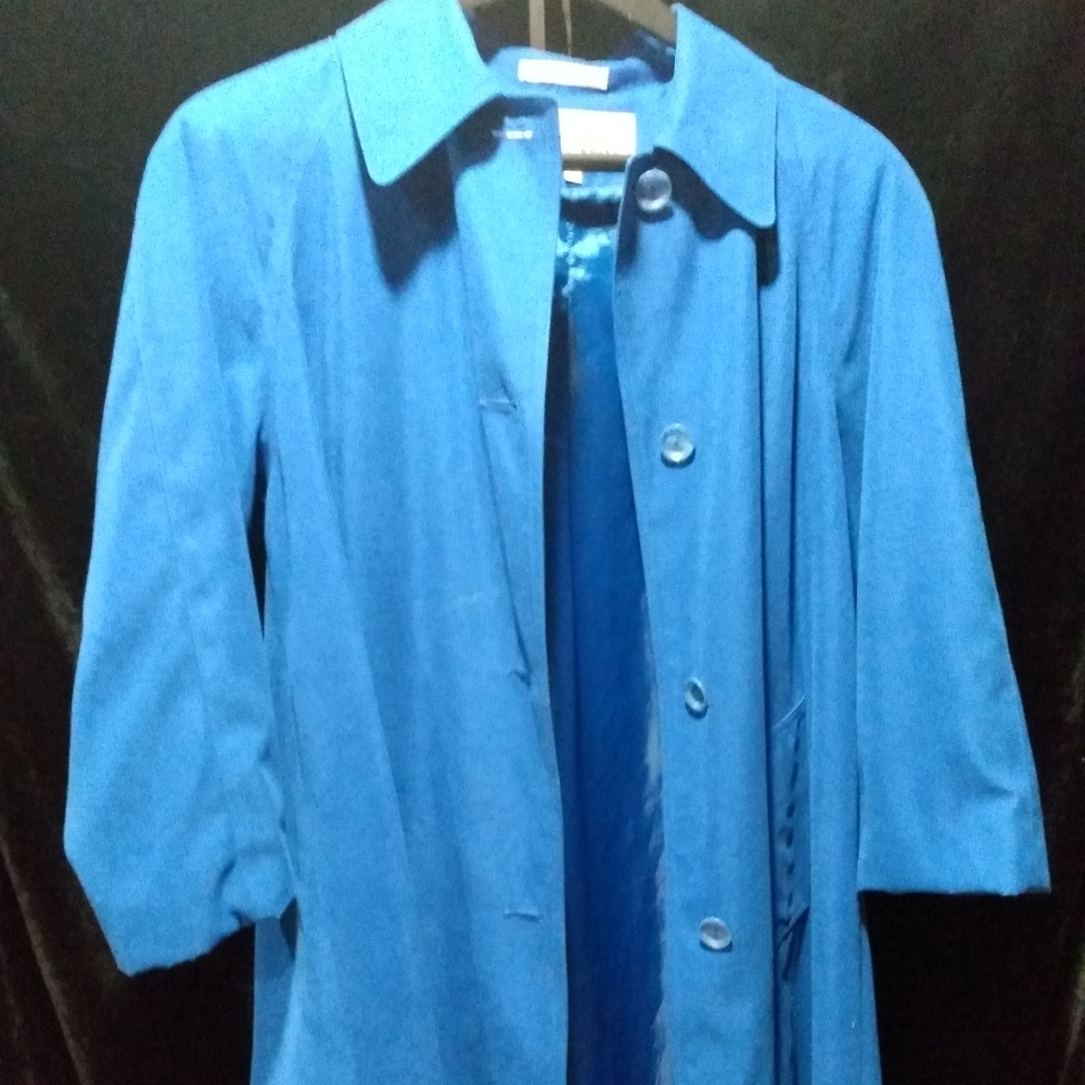 Bernardo Blue Suede Trench coat